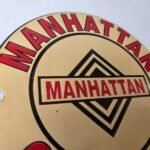 Vintage Manhattan Gasoline Sign – Gas Service Station Pump Porcelain Sign - Image 5