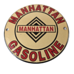 Vintage Manhattan Gasoline Sign – Gas Service Station Pump Porcelain Sign - Image 2