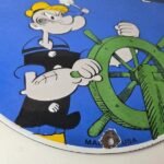 Vintage Marine Gasoline Sign – Popeye Sailor Porcelain Enamel Gas Oil Pump Sign - Image 11