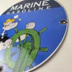 Vintage Marine Gasoline Sign – Popeye Sailor Porcelain Enamel Gas Oil Pump Sign - Image 13
