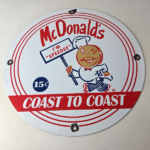 Vintage McDonalds Fast Food Porcelain – Burgers SpeeDee Drive Thru Gas Pump Sign - Image 15