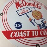 Vintage McDonalds Fast Food Porcelain – Burgers SpeeDee Drive Thru Gas Pump Sign - Image 6