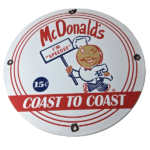 Vintage McDonalds Fast Food Porcelain – Burgers SpeeDee Drive Thru Gas Pump Sign - Image 2