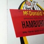 Vintage McDonalds Porcelain – Fast Food Burgers Diner Drive Thru Gas Pump Sign - Image 6