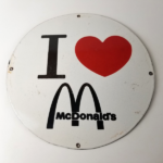 Vintage McDonalds Porcelain – Fast Food Burgers Old Drive Thru Gas Pump Sign - Image 12