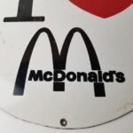 Vintage McDonalds Porcelain – Fast Food Burgers Old Drive Thru Gas Pump Sign - Image 4