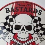 Vintage Mean Old Bastards Sign – Hot Rod Rat Fink Motorcycles Porcelain Ad Sign - Image 3