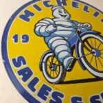 Vintage Michelin Tires Bibendum Sign – Gas Pump Automobile Sales & Service Sign - Image 6