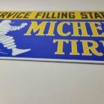 Vintage Michelin Tires Sign – Gas Auto Pump Plate Sign – Motorcycle Service Sign - Image 11
