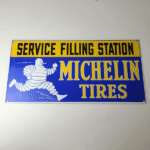 Vintage Michelin Tires Sign – Gas Auto Pump Plate Sign – Motorcycle Service Sign - Image 12