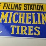 Vintage Michelin Tires Sign – Gas Auto Pump Plate Sign – Motorcycle Service Sign - Image 4