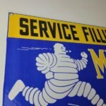 Vintage Michelin Tires Sign – Gas Auto Pump Plate Sign – Motorcycle Service Sign - Image 5
