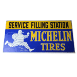 Vintage Michelin Tires Sign – Gas Auto Pump Plate Sign – Motorcycle Service Sign - Image 2