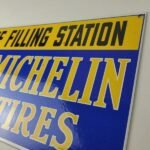 Vintage Michelin Tires Sign – Gas Auto Pump Plate Sign – Motorcycle Service Sign - Image 8