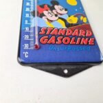 Vintage Mickey Porcelain Sign – Standard Gasoline Pump Ad Sign On Thermometer - Image 11