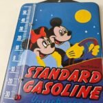 Vintage Mickey Porcelain Sign – Standard Gasoline Pump Ad Sign On Thermometer - Image 3