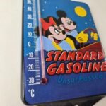 Vintage Mickey Porcelain Sign – Standard Gasoline Pump Ad Sign On Thermometer - Image 10