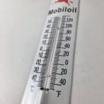 Vintage Mobil Gas Sign – Service Station Pump Ad Sign on Porcelain Thermometer - Image 13