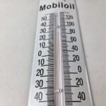 Vintage Mobil Gas Sign – Service Station Pump Ad Sign on Porcelain Thermometer - Image 15