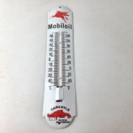 Vintage Mobil Gas Sign – Service Station Pump Ad Sign on Porcelain Thermometer - Image 16