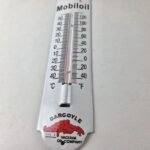 Vintage Mobil Gas Sign – Service Station Pump Ad Sign on Porcelain Thermometer - Image 4