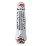 Vintage Mobil Gas Sign – Service Station Pump Ad Sign on Porcelain Thermometer - Image 2