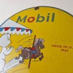 Vintage Mobil Gasoline Sign – Casper Ghost Gas Pump Station Ad Porcelain Sign - Image 12