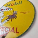 Vintage Mobil Gasoline Sign – Casper Ghost Gas Pump Station Ad Porcelain Sign - Image 13