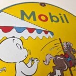 Vintage Mobil Gasoline Sign – Casper Ghost Gas Pump Station Ad Porcelain Sign - Image 5