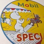Vintage Mobil Gasoline Sign – Casper Ghost Gas Pump Station Ad Porcelain Sign - Image 6