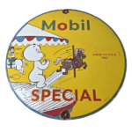 Vintage Mobil Gasoline Sign – Casper Ghost Gas Pump Station Ad Porcelain Sign