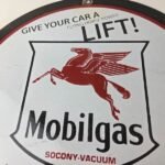 Vintage Mobil Gasoline Sign – Mobilgas Oil Pump Plate Porcelain Sign - Image 3