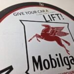 Vintage Mobil Gasoline Sign – Mobilgas Oil Pump Plate Porcelain Sign - Image 5