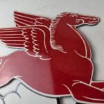 Vintage Mobil Gasoline Sign – Pegasus Motor Oil Gas Pump Station Porcelain Sign - Image 12