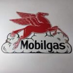 Vintage Mobil Gasoline Sign – Pegasus Motor Oil Gas Pump Station Porcelain Sign - Image 15