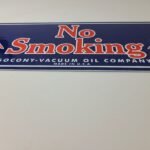 Vintage Mobil Gasoline Sign – Tobacco No Smoking Porcelain Gas Station Pump Sign - Image 11