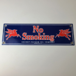 Vintage Mobil Gasoline Sign – Tobacco No Smoking Porcelain Gas Station Pump Sign - Image 12