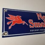 Vintage Mobil Gasoline Sign – Tobacco No Smoking Porcelain Gas Station Pump Sign - Image 5