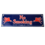 Vintage Mobil Gasoline Sign – Tobacco No Smoking Porcelain Gas Station Pump Sign