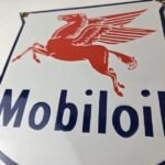 Vintage Mobil Oil Sign – Gasoline Advertising Gas Pump Station Porcelain Sign - Image 4
