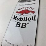 Vintage Mobil Porcelain Sign – BB Motor Oil Can Porcelain Gargoyle Sign - Image 13