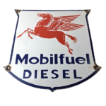 Vintage Mobil Sign – Diesel Gasoline Advertising Gas Fuel Station Porcelain Sign - Image 2
