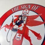 Vintage Mobil Sign – Pegasus Friendly Service Gas Pump Service Porcelain Sign - Image 12