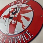Vintage Mobil Sign – Pegasus Friendly Service Gas Pump Service Porcelain Sign - Image 13