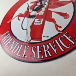 Vintage Mobil Sign – Pegasus Friendly Service Gas Pump Service Porcelain Sign - Image 14