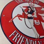 Vintage Mobil Sign – Pegasus Friendly Service Gas Pump Service Porcelain Sign - Image 6