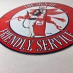 Vintage Mobil Sign – Pegasus Friendly Service Gas Pump Service Porcelain Sign - Image 10