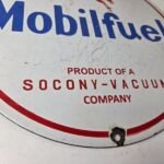 Vintage Mobil Sign – Pegasus Mobilgas Gas Fuel Pump Service Porcelain Sign - Image 11