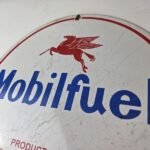 Vintage Mobil Sign – Pegasus Mobilgas Gas Fuel Pump Service Porcelain Sign - Image 12