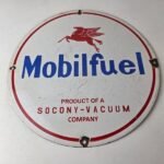 Vintage Mobil Sign – Pegasus Mobilgas Gas Fuel Pump Service Porcelain Sign - Image 15